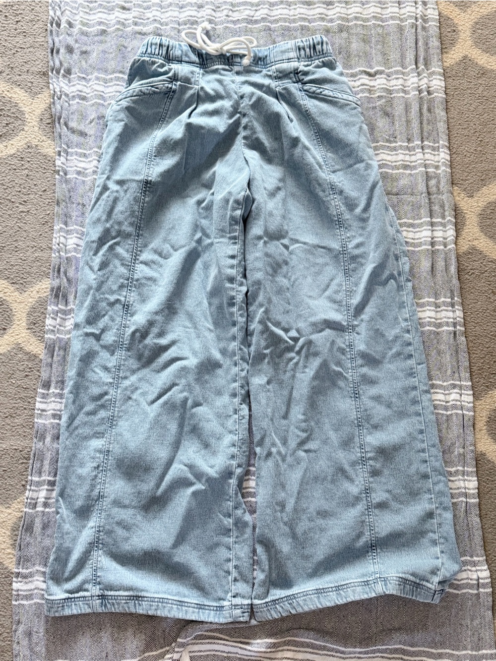 aerie Light Blue Wide Leg Jeans